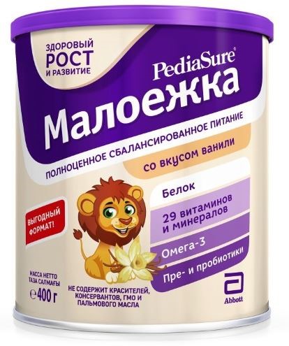 Изображение товара Pediasure малоежка ваниль 400 гр питание для детей с недостаточным питанием