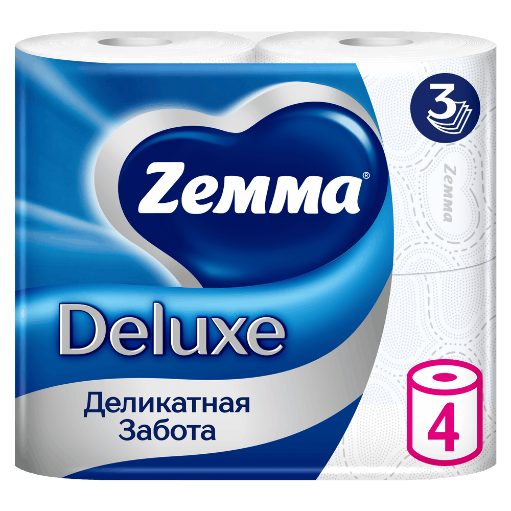 Изображение товара Zemma бумага туалетная многослойная deluxe 4 шт. Изображение товара Zemma бумага туалетная многослойная deluxe 4 шт.