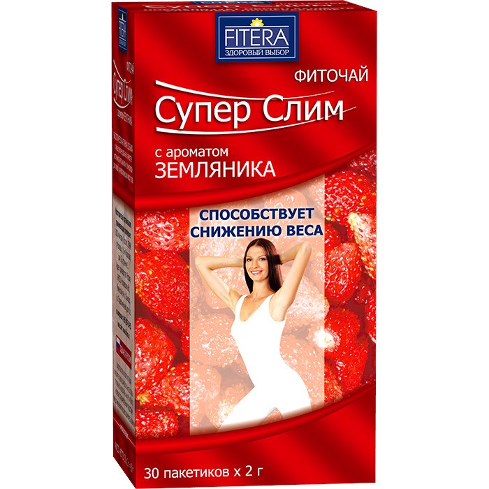 Изображение товара Фиточай супер слим земляника 2 гр 30 шт. пак