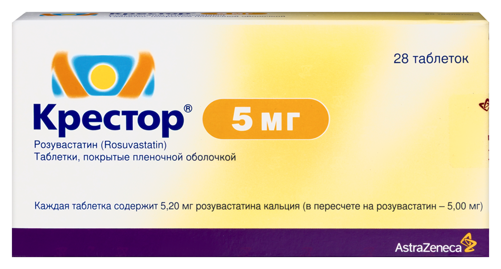 Крестор 5 мг 28 шт. таблетки, покрытые пленочной оболочкой инструкция по применению