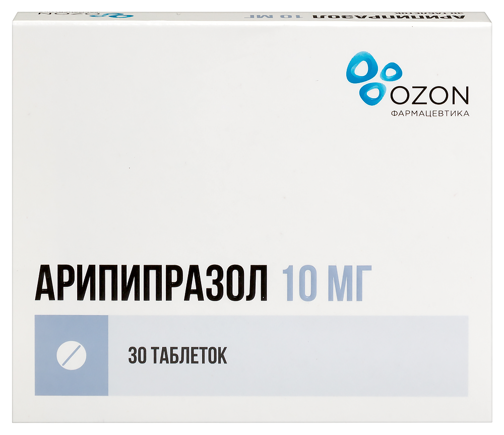 Изображение товара Арипипразол 10 мг таблетки 30 шт. для терапии шизофрении и биполярных расстройств