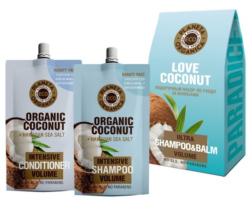 PLANETA ORGANICA ECO НАБОР ПО УХОДУ ЗА ВОЛОСАМИ LOVE COCONUT инструкция по применению