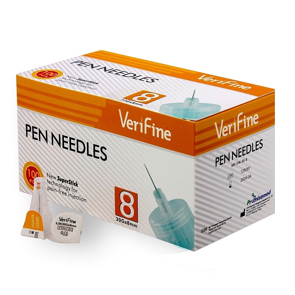 Изображение товара Иглы verifine (верифайн) стерильные для инсулиновых шприц-ручек 0,30(30g)х8 мм 100 шт.