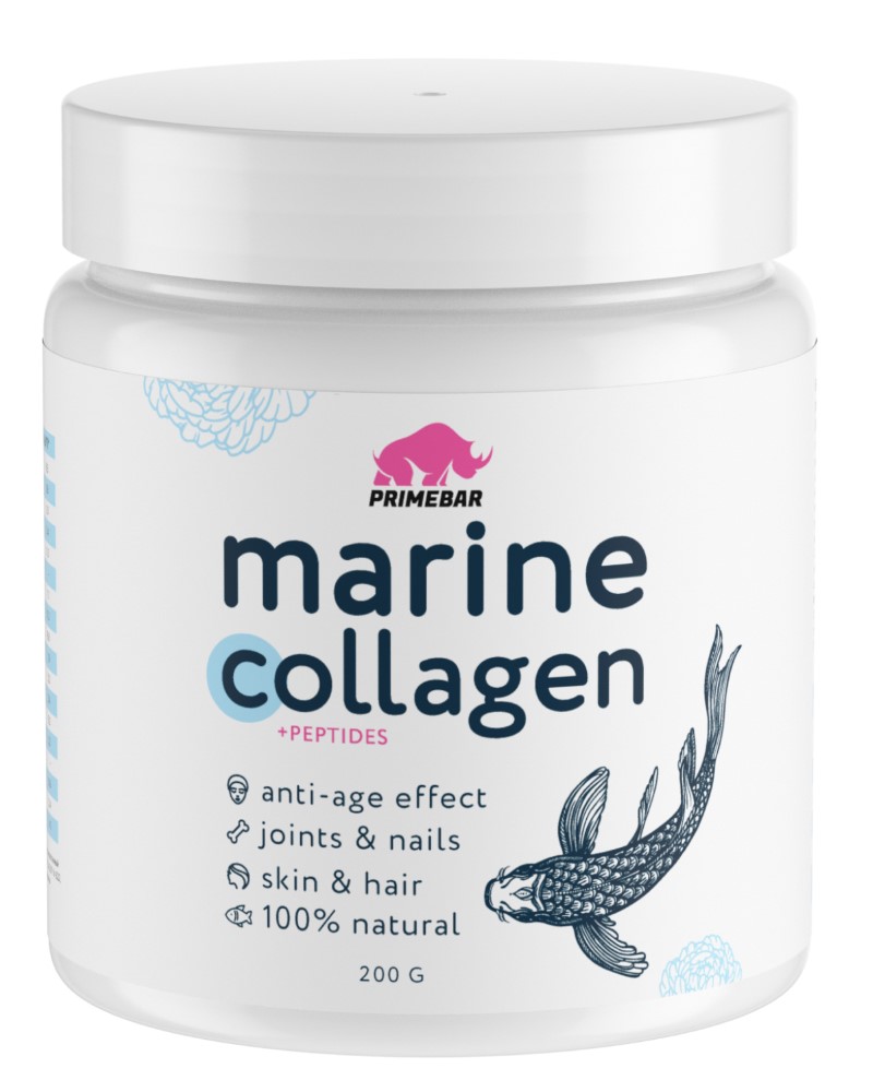 Изображение товара Primebar коллаген морской рыбный натуральный 200 гр порошок для здоровья и красоты