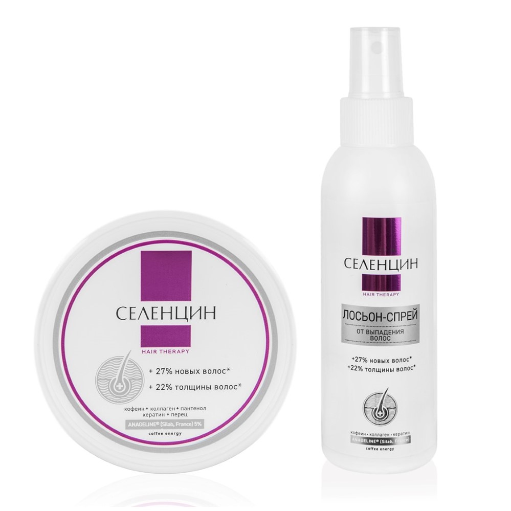Изображение товара Набор «Селенцин / Косметический набор против выпадения волос у женщин: маска + лосьон-спрей»