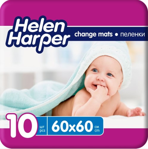 Изображение товара Helen harper baby пеленки впитывающие детские 60х60 см 10 шт.