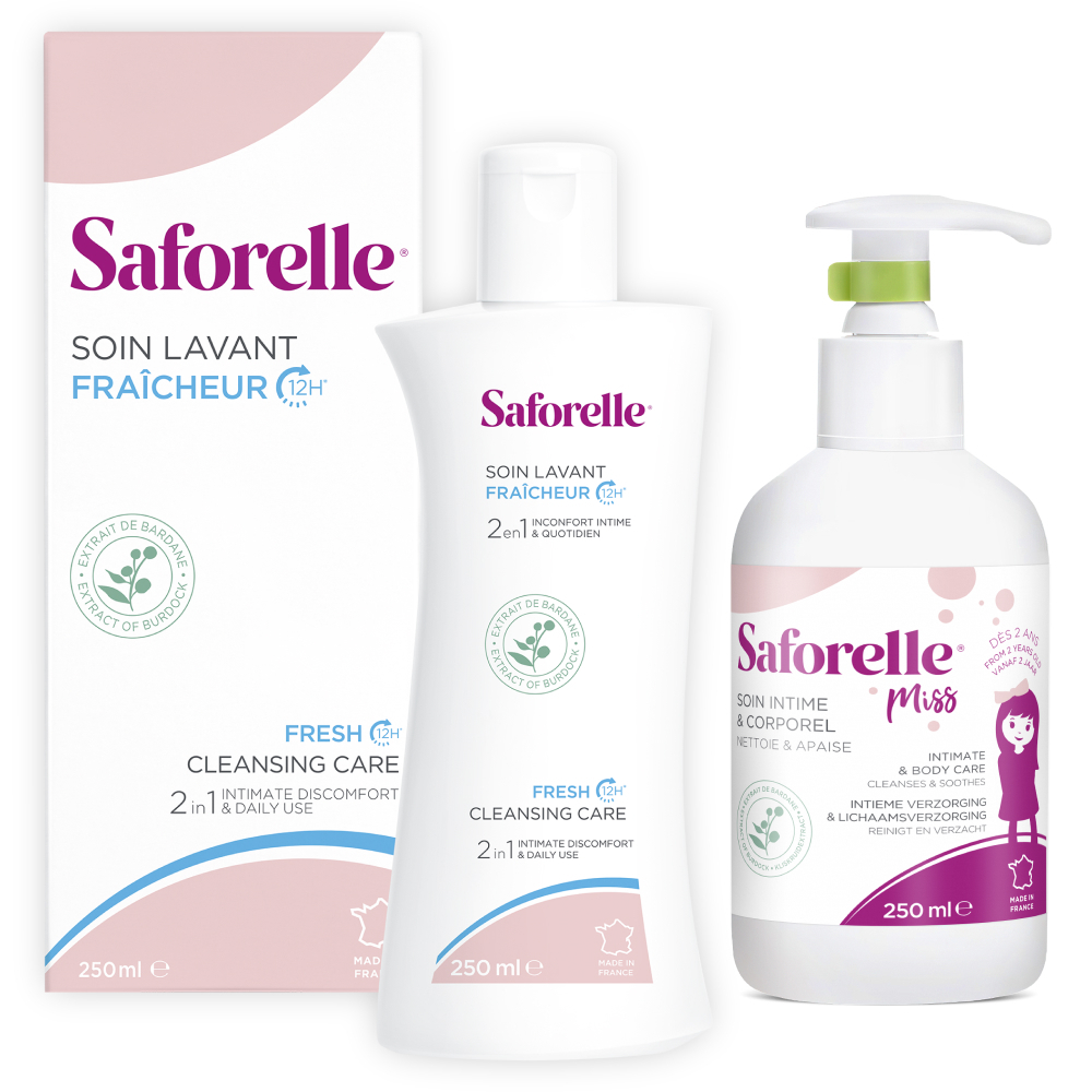 Изображение товара Набор САФОРЕЛЬ гель д/интимной гигиены ЭКСТРА СВЕЖЕСТЬ 250мл + САФОРЕЛЬ МИСС детский гель д/интимной гигиены 250мл