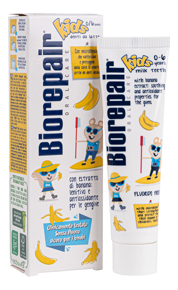 Изображение товара Детская зубная паста Biorepair kids banana для детей 0-6 лет 50 мл