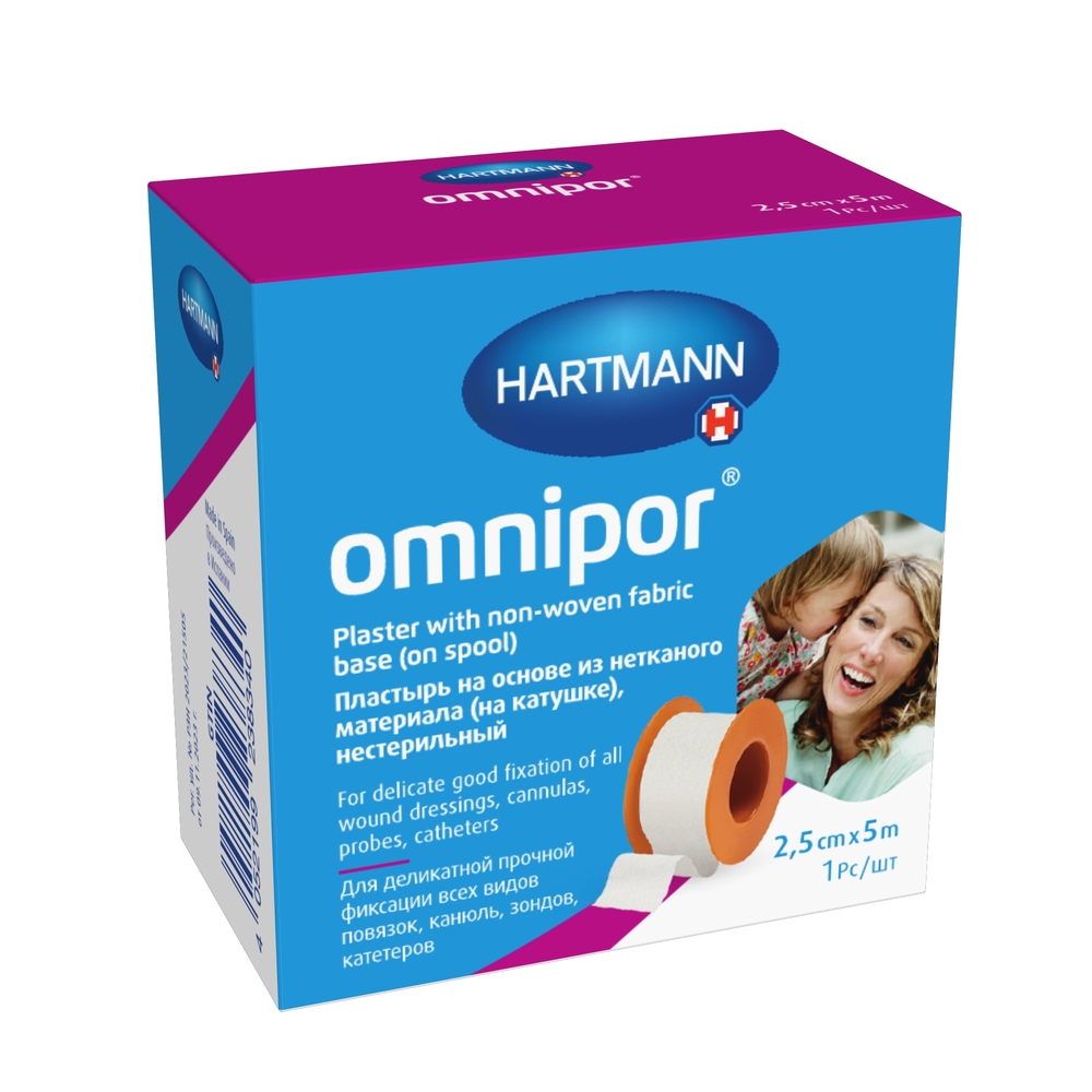 Изображение товара Пластырь omnipor на основе из нетканого материала (на катушке) н/стер 2,5 смx5 м