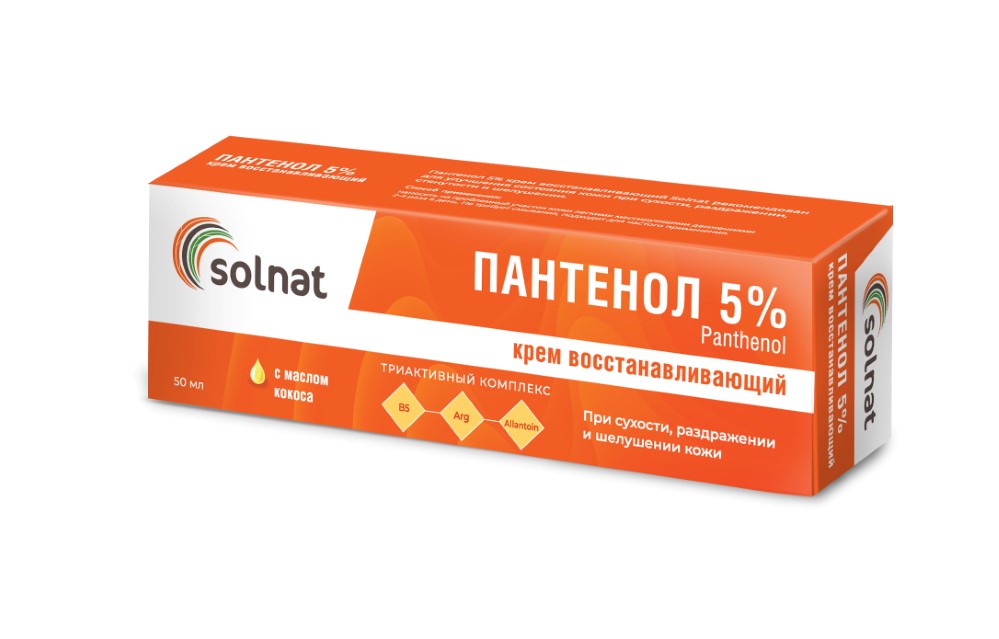 Изображение товара Solnat крем восстанавливающий пантенол 5% 50 мл