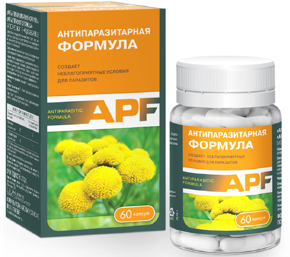 Apf антипаразитарная формула 60 шт. капсулы массой 0,4 г - цена 595.20  руб., купить в интернет аптеке в Ковдоре Apf антипаразитарная формула 60  шт. капсулы массой 0,4 г, инструкция по применению