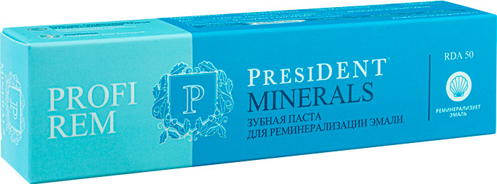 Изображение товара Зубная паста President Profi Rem Minerals 50 мл для защиты и отбеливания