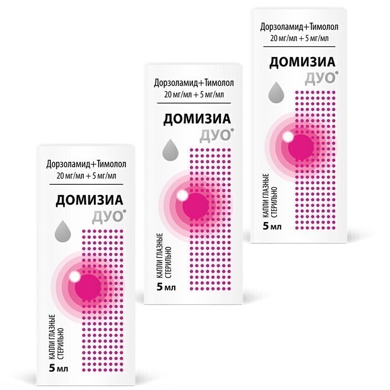 Изображение товара Набор из 3х уп. Домизиа Дуо глазные капли - со скидкой