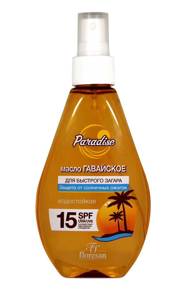 Изображение товара Floresan масло для быстрого загара "гавайское" spf 15 160 мл