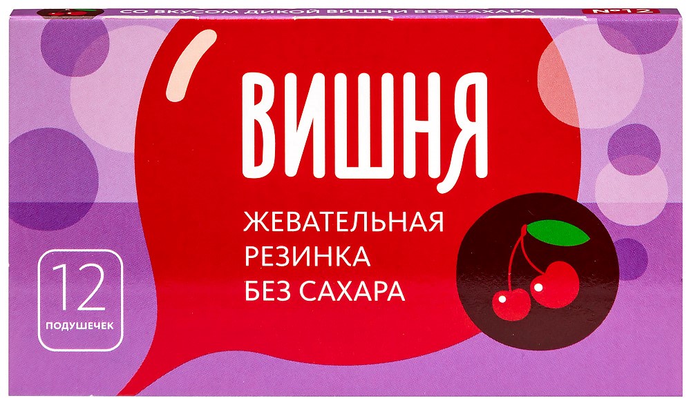Изображение товара Жевательная резинка без сахара со вкусом вишни 12 шт