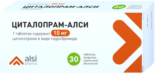 Изображение товара Циталопрам-алси 10 мг 30 шт. таблетки от депрессии и паники