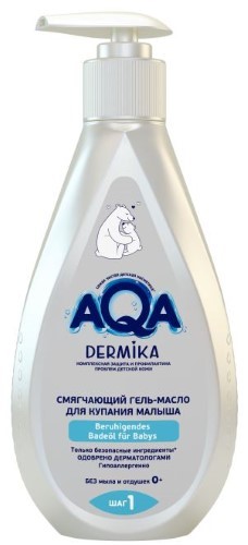 Изображение товара Aqa dermika смягчающий гель-масло для купания малыша 250 мл