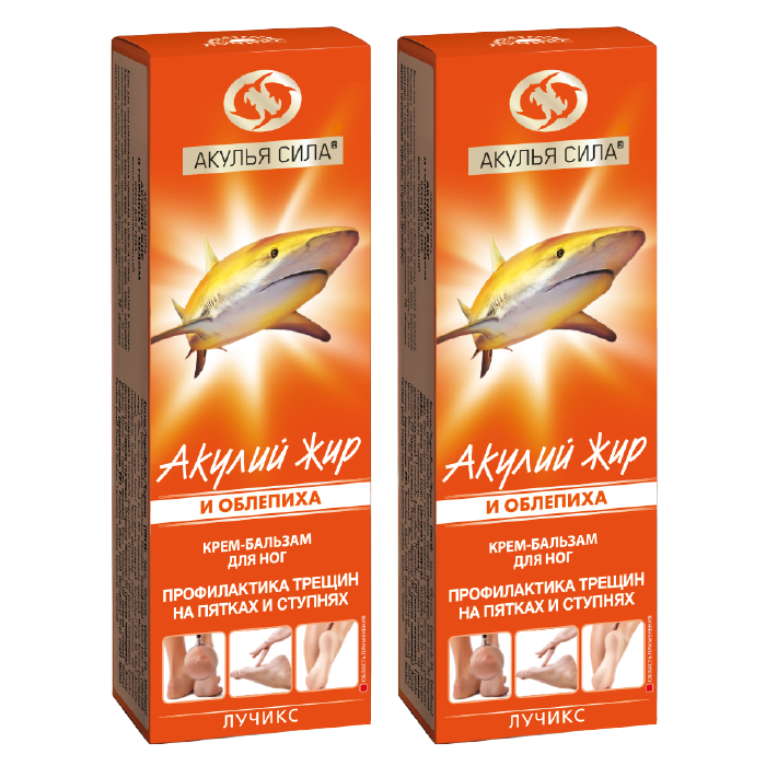 Изображение товара Набор Аптечка Акулий жир Акулья сила: Крем при трещинах на пятках и ступнях - 2 уп. со скидкой