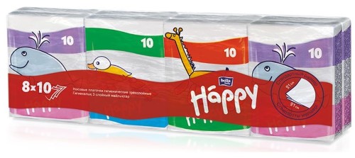 Изображение товара Bella baby happy платочки носовые 8 шт. х 10/звери
