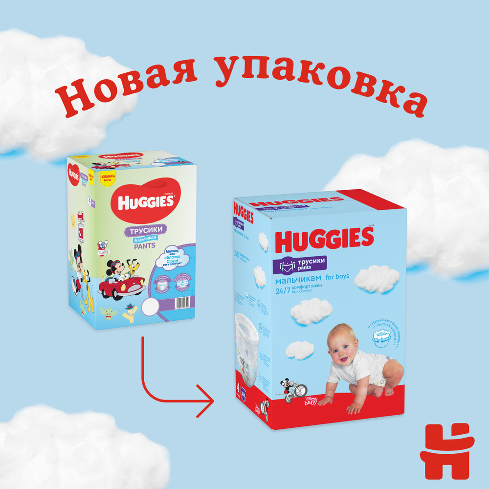 Подгузники трусики Huggies для мальчиков 9-14кг 4 размер 104шт - цена 4009  руб., купить в интернет аптеке в Новочеркасске Подгузники трусики Huggies  для мальчиков 9-14кг 4 размер 104шт, инструкция по применению