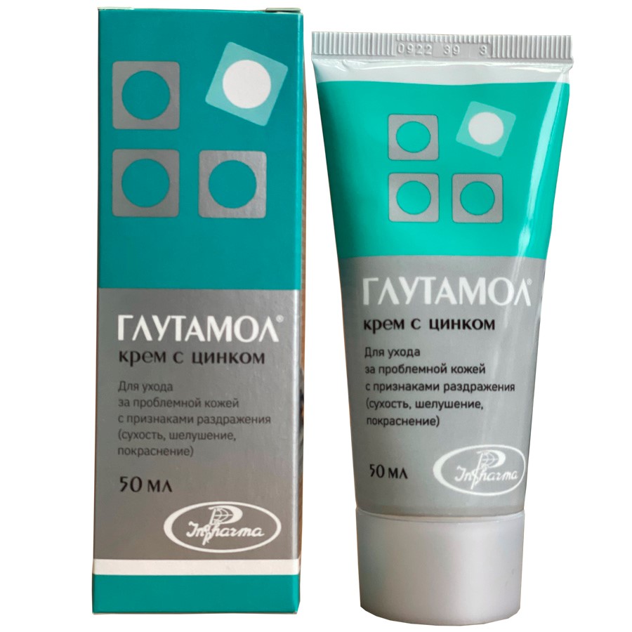 Изображение товара Глутамол крем с цинком 50 мл для проблемной кожи и раздражений