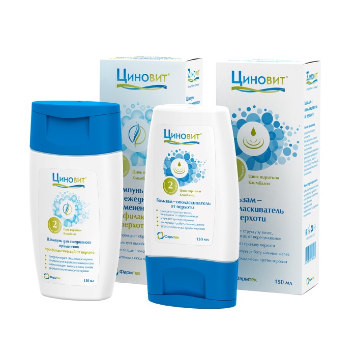 Изображение товара Набор ЦИНОВИТ ШАМПУНЬ ДЛЯ ЕЖЕДНЕВ ПРИМЕНЕНИЯ ОТ ПЕРХОТИ 150МЛ + БАЛЬЗАМ-ОПОЛАСКИВАТЕЛЬ ОТ ПЕРХОТИ 150МЛ со скидкой