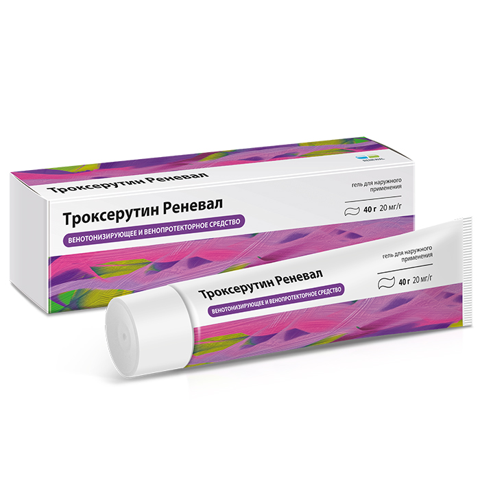 Изображение товара Троксерутин Реневал 20 мг/г гель для наружного применения 40 гр