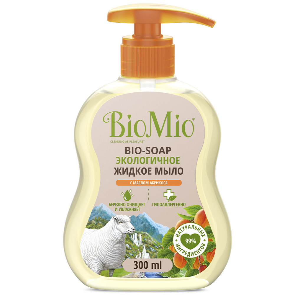 Изображение товара Biomio экологичное жидкое мыло с маслом абрикоса 300 мл