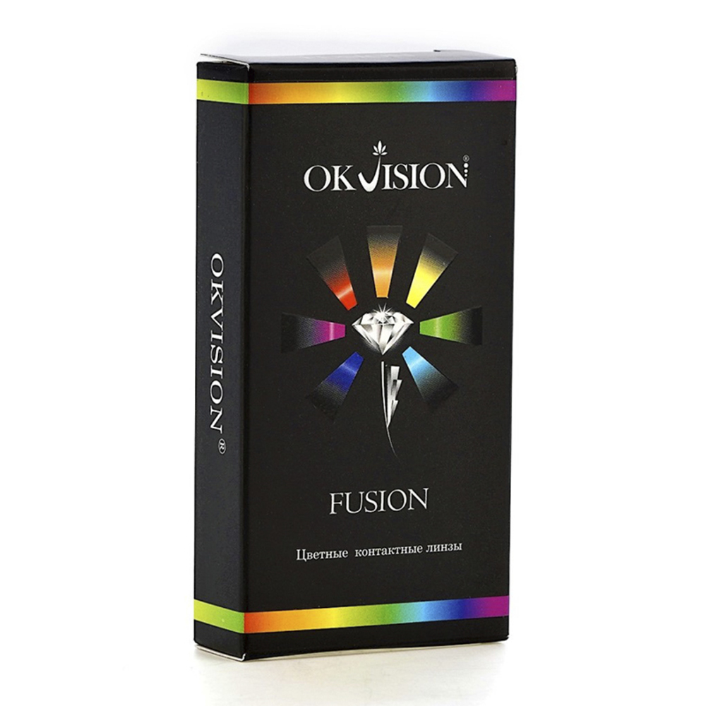 Изображение товара Мягкие контактные линзы OKVision Fusion квартальной замены, зелёные, -3.50 диоптрий, 14 мм