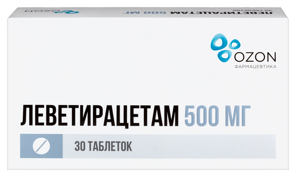 Изображение товара Леветирацетам 500 мг 30 шт. таблетки от эпилепсии
