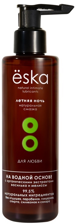 Изображение товара Лубрикант Eska на водной основе Летняя ночь 200 мл - натуральное и безопасное увлажнение Изображение товара Лубрикант Eska на водной основе Летняя ночь 200 мл - натуральное и безопасное увлажнение
