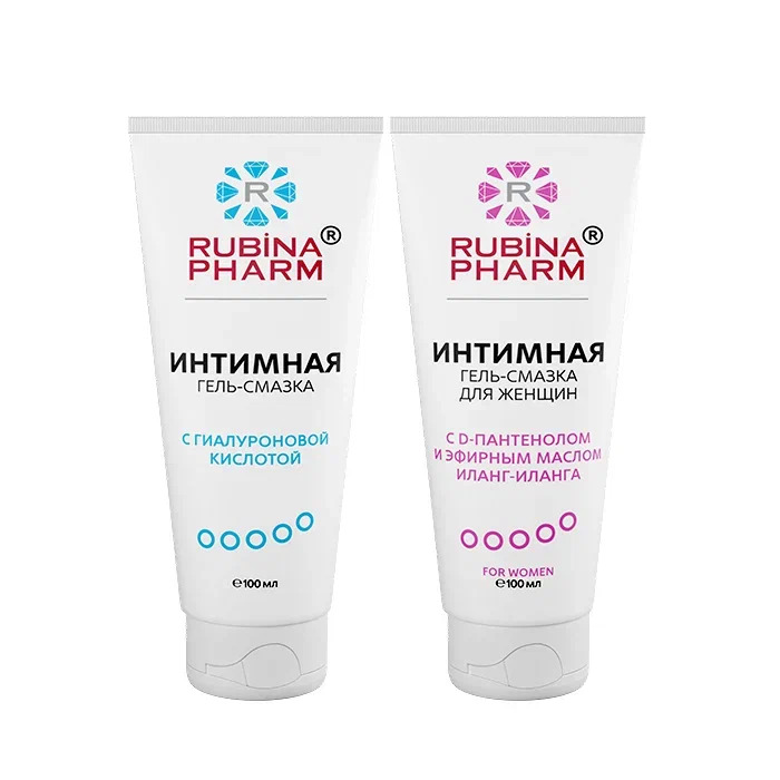 Изображение товара Набор из 2х интимных гель-смазок Rubinapharm со скидкой: для женщин + с гиалуроновой кислотой