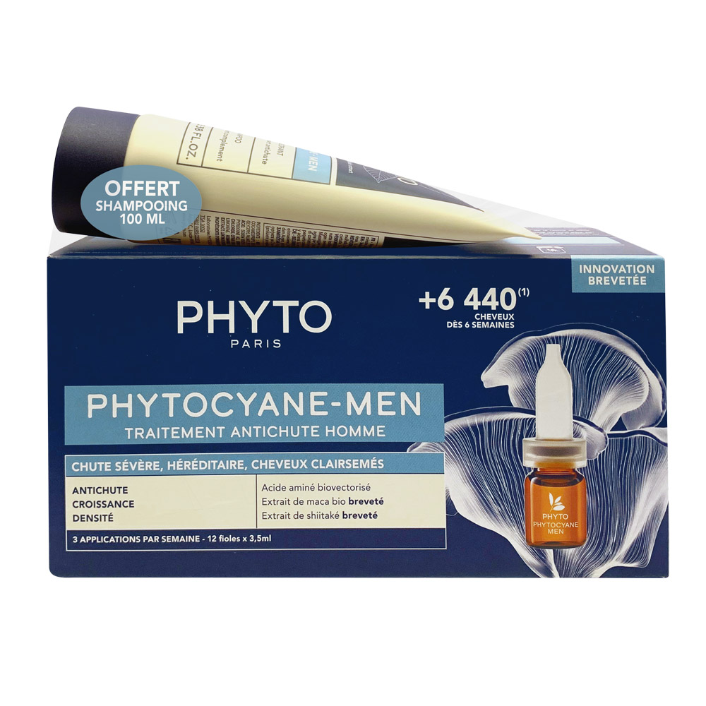Изображение товара Набор для ухода за волосами Phyto Phytocyane Men сыворотка и шампунь для мужчин