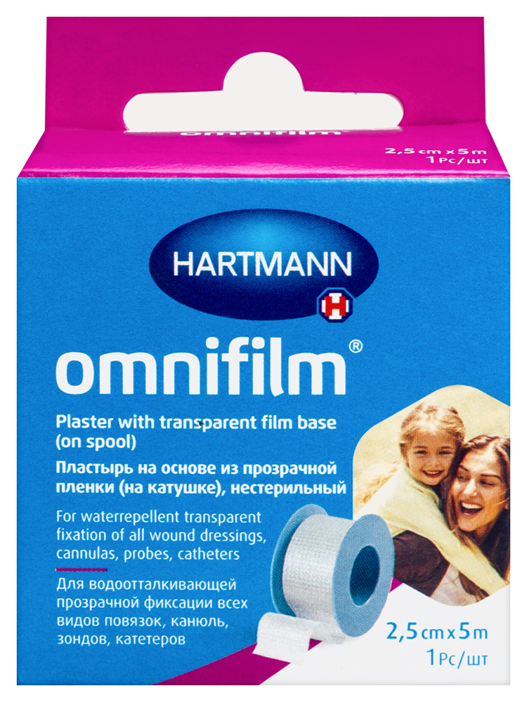 Изображение товара Пластырь omnifilm прозрачный гипоаллергенный водостойкий 2,5смх5м