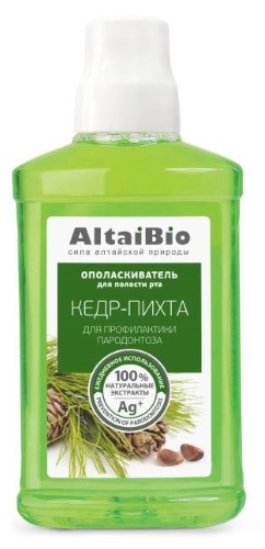Изображение товара Altaibio ополаскиватель для полости рта кедр-пихта 400 мл профилактика пародонтоза