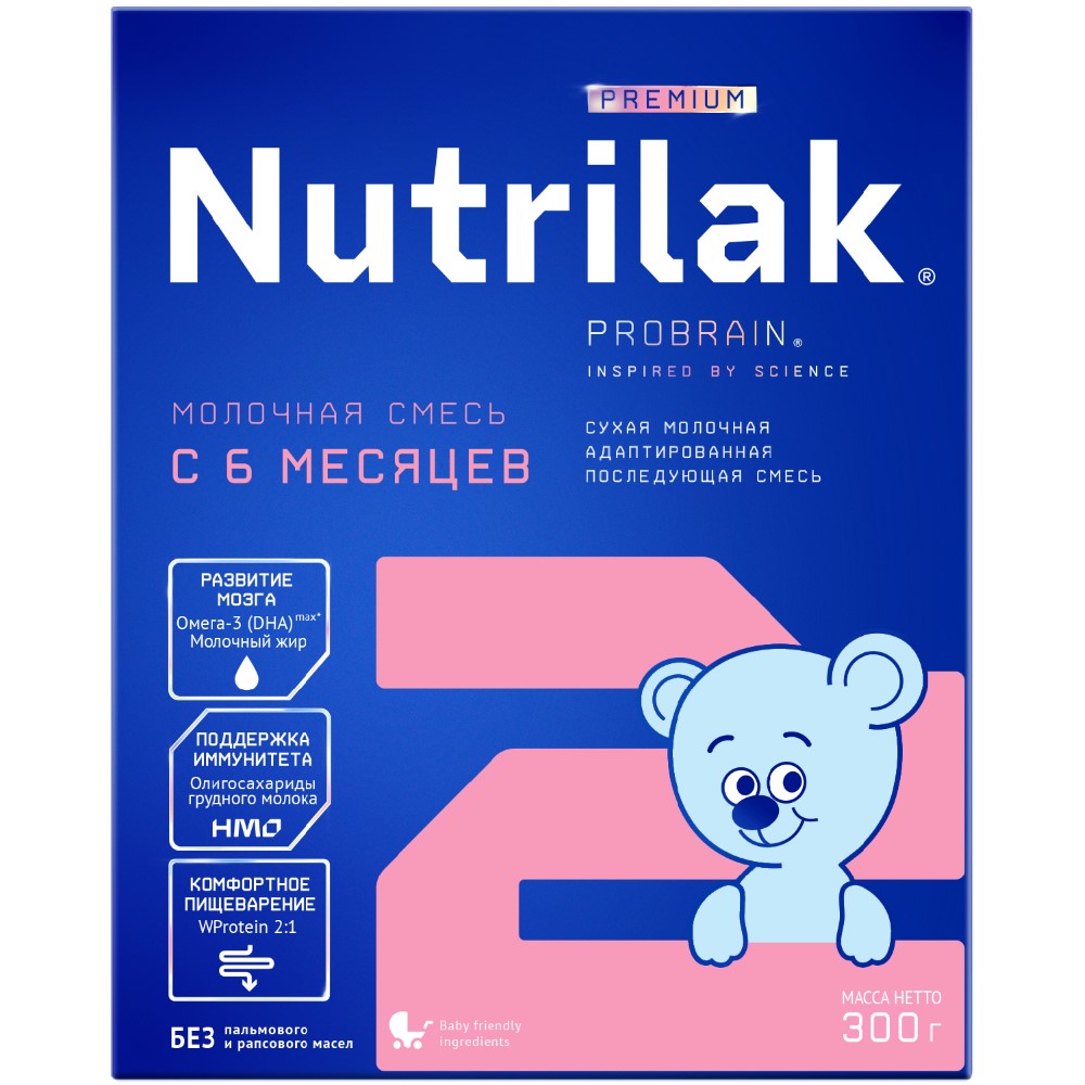 Nutrilak premium 2 смесь сухая детская молочная адаптированная 6-12 мес  300г - цена 368 руб., купить в интернет аптеке в Москве Nutrilak premium 2  смесь сухая детская молочная адаптированная 6-12 мес 300г, инструкция по  применению