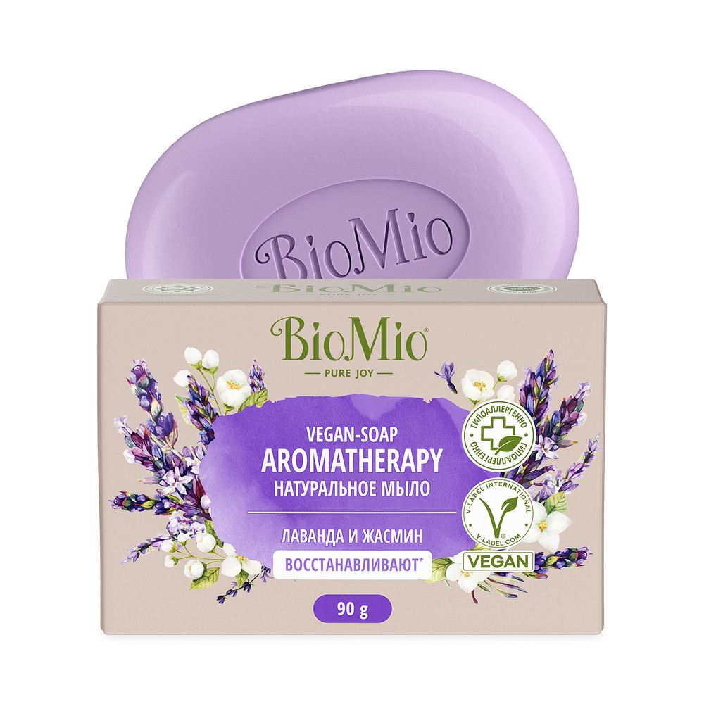 Biomio bio-soap aromatherapy мыло натуральное жасмин и эфирное масло  лаванды 90 гр