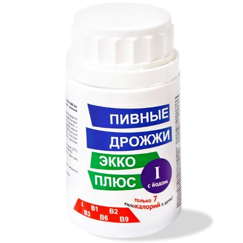 Изображение товара Пивные дрожжи экко плюс с йодом 100 шт таблетки для здоровья