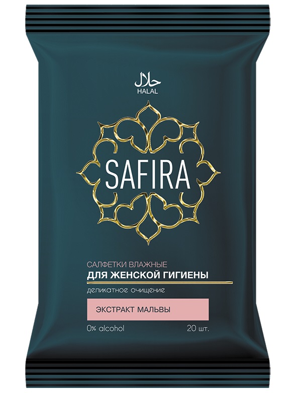 Изображение товара Safira влажные салфетки для интимной гигиены 20 шт. с экстрактом мальвы