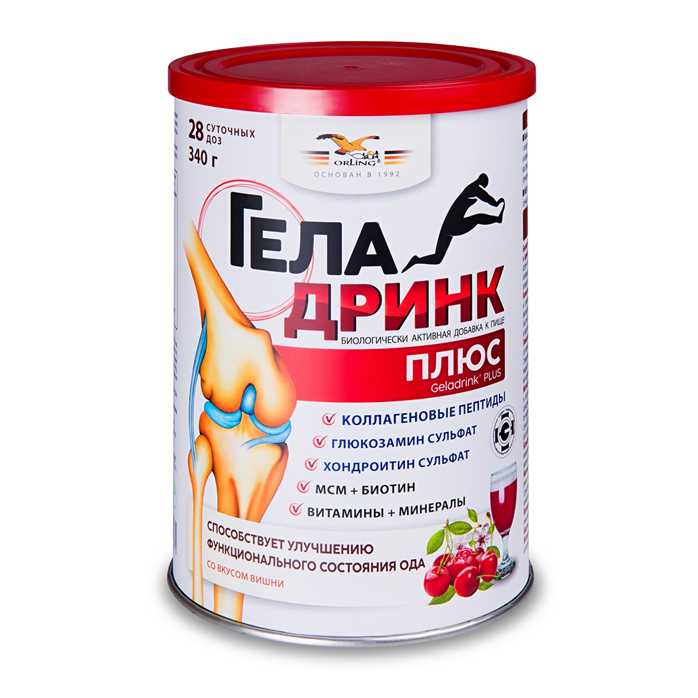 Изображение товара Геладринк Плюс 340 г - комплекс витаминов, минералов и коллагена для здоровья суставов и кожи