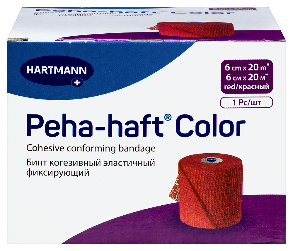 Изображение товара Когезивный эластичный фиксирующий бинт peha-haft color 6 смх20 м красный
