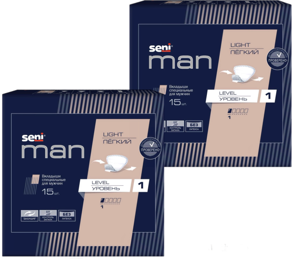 Изображение товара Набор Seni man вкладыши специальные для мужчин легкий уровень 1 №15 из 2 уп со скидкой