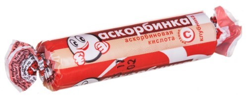 Изображение товара Аскорбинка со вкусом клубники 10 шт. таблетки жевательные массой 3 гр г/крутка