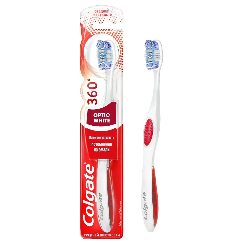 Colgate 360 optic white зубная щетка/средняя инструкция по применению