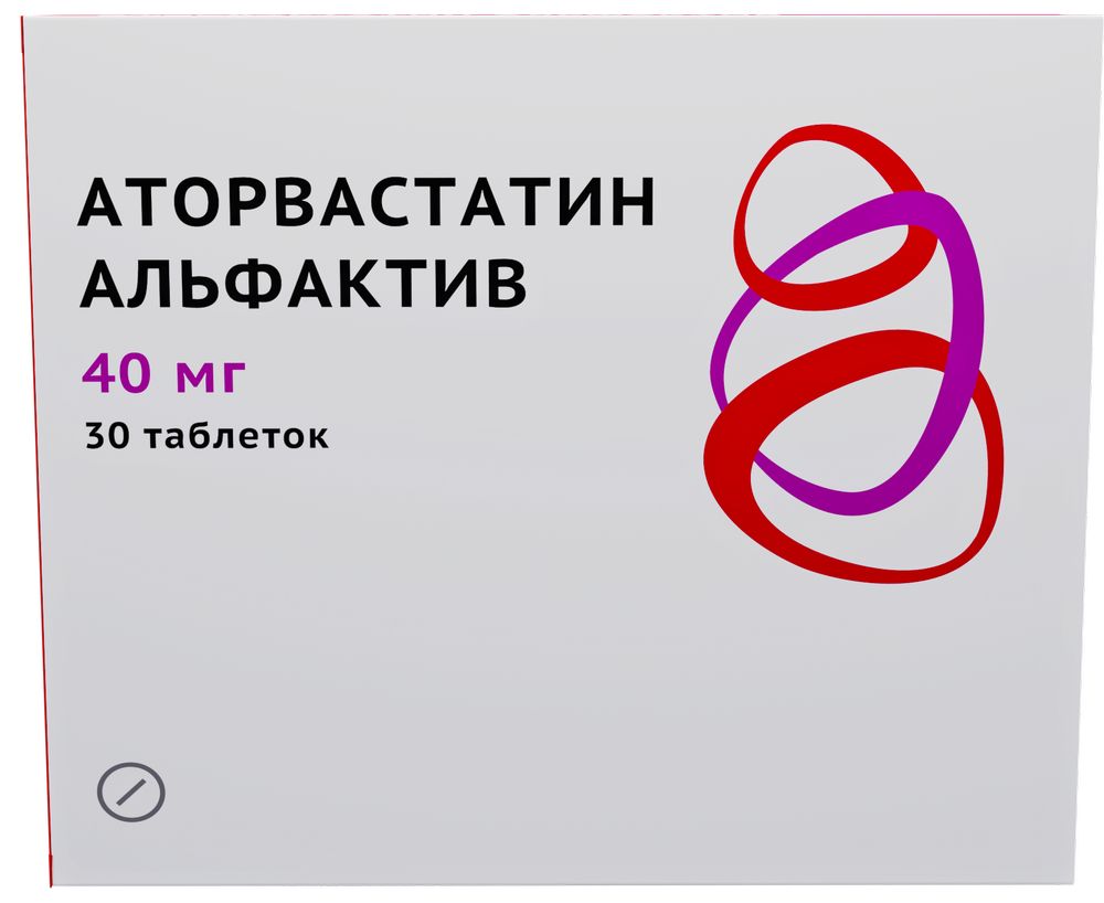 Изображение товара Аторвастатин альфактив 40 мг 30 шт. таблетки, покрытые пленочной оболочкой Изображение товара Аторвастатин альфактив 40 мг 30 шт. таблетки, покрытые пленочной оболочкой
