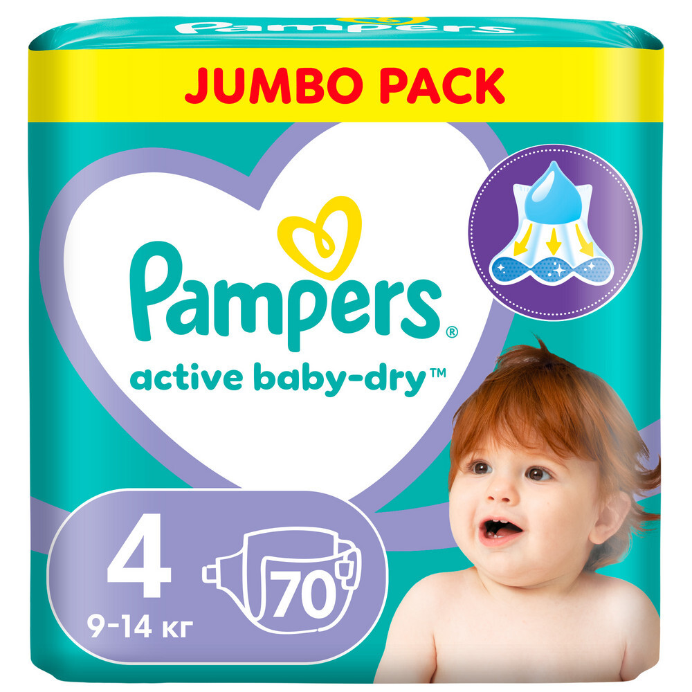 Pampers active baby-dry подгузники размер 4 70 шт. инструкция по применению