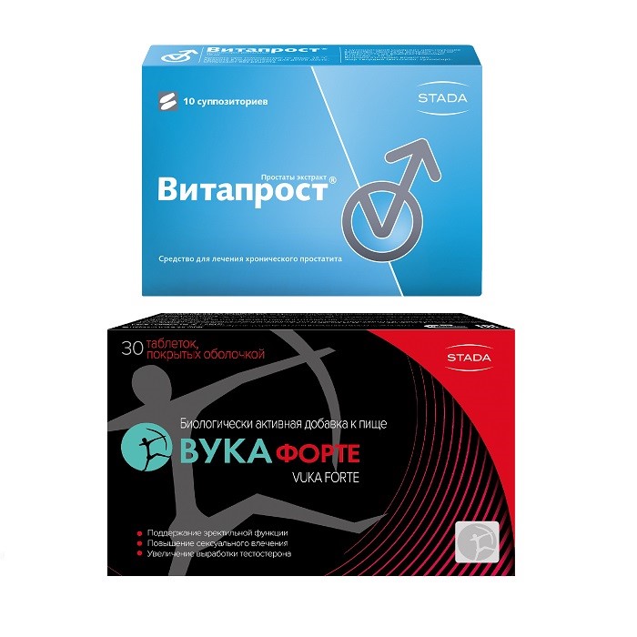 Изображение товара Набор для мужчин Витапрост суп. №10 и Вука Форте  таб. №30 по специальной цене