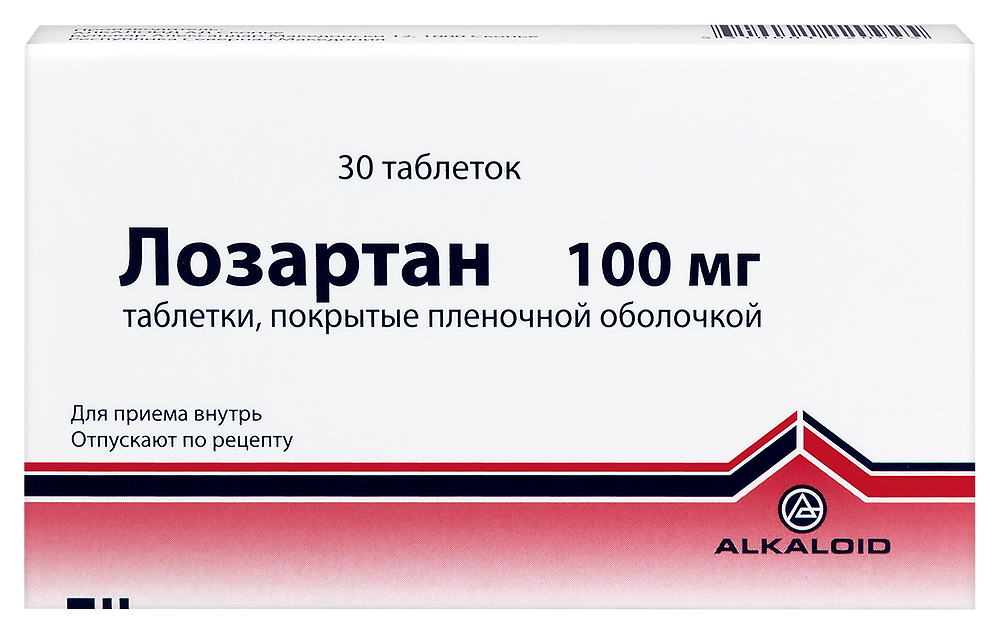 Изображение товара Лозартан 100 мг 30 шт. таблетки, покрытые пленочной оболочкой