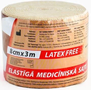 Изображение товара Эластичный бинт Lauma 8 см x 3 м для фиксации и поддержки суставов