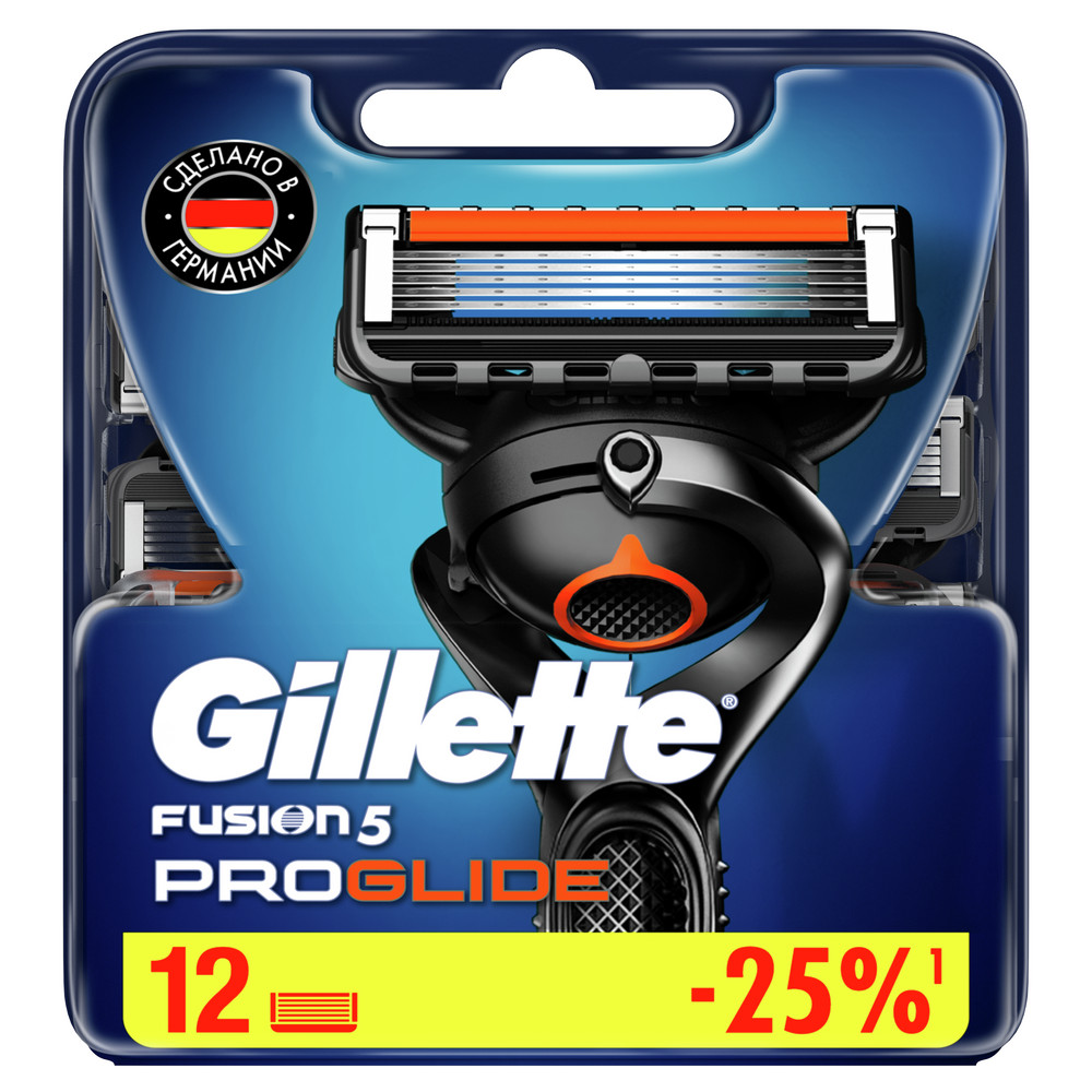 Изображение товара Сменные кассеты Gillette fusion proglide 12 шт. для комфортного бритья